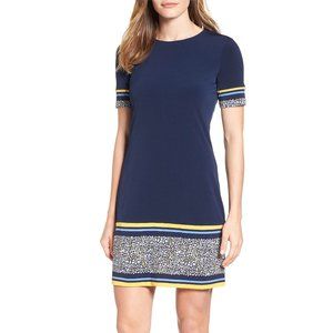 Petite MICHAEL Michael Kors Celia Border Print Shift Dress